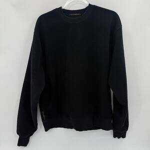 STAMPD Mens Black Crew Neck Sweatshirt Size L Textured Knit Long Sleeve Minimal